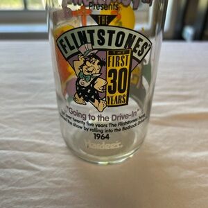 Vintage Flintstones 30th Anniversary Glass by Hardees